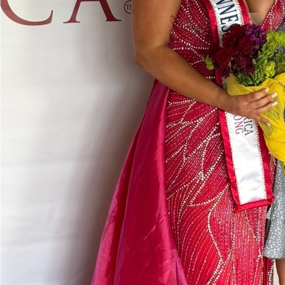 Jovani Pink and Silver Embellished Dress